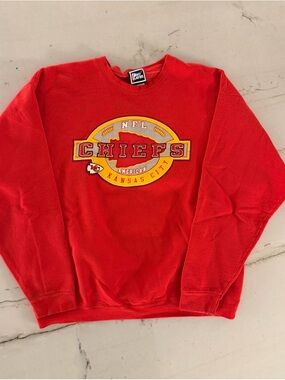 VTG Pro Player NFL Kansas City Chiefs Sweatshirt Embroidered Large (Tag XL)